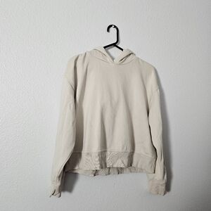 Zara Cream Hooded Sweatshirt Sz L